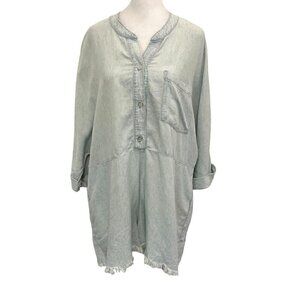 NWT Show Me Your MuMu Linen Blend Romper Playsuit Pockets Blue size Small